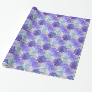 Papier Cadeau Art abstrait moderne bleu et violet