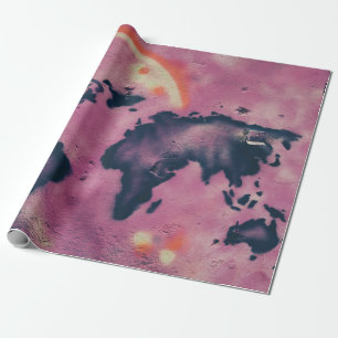 Papier Cadeau Art abstrait noir et rose