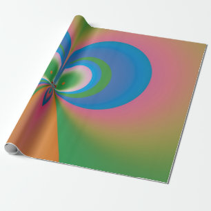 Papier Cadeau Art abstrait papillon bleu