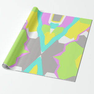 Papier Cadeau Art Abstrait Pastel Coral Rose Grey Motif