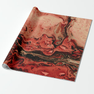 Papier Cadeau Art abstrait rouge et brun