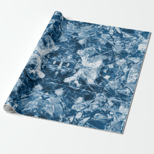 Papier Cadeau Art autochtone tribal Blancs Bleu noir foncé clas