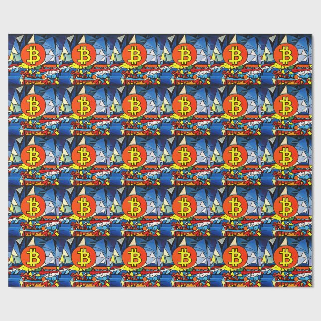 Papier Cadeau Art Bitcoin (Plat)