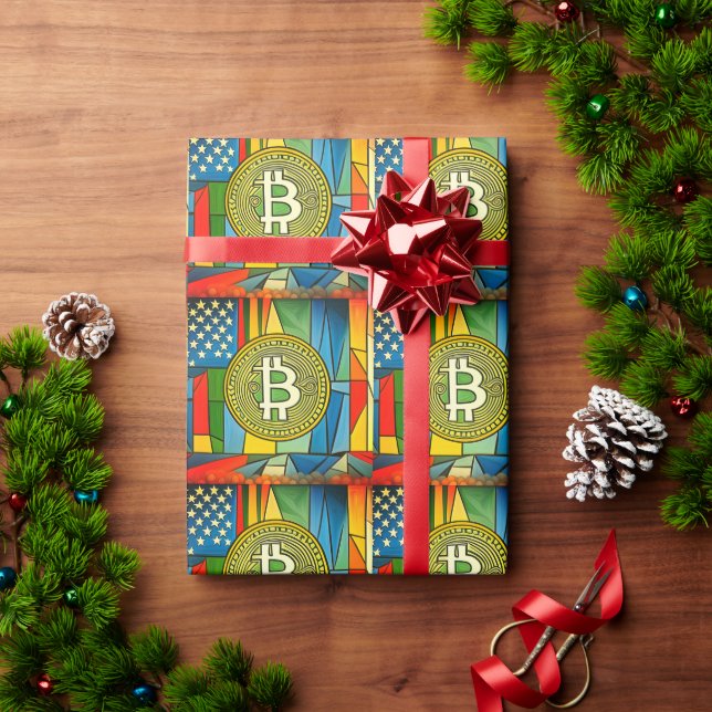 Papier Cadeau Art Bitcoin (Cadeau de vacances)