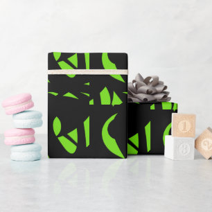 Papier Cadeau Art contemporain vert / Noir