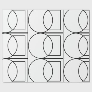 Papier Cadeau Art de cercle carré abstrait moderne