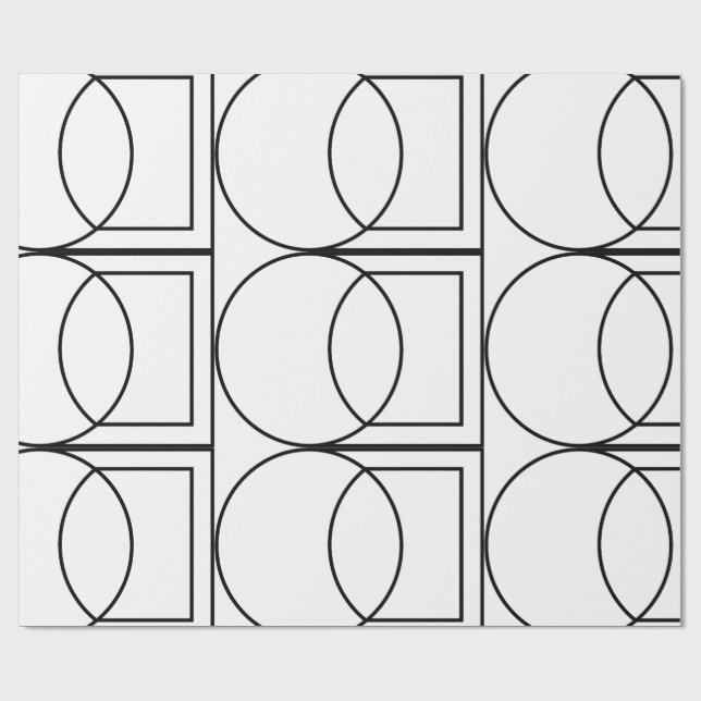 Papier Cadeau Art de cercle carré abstrait moderne (Plat)