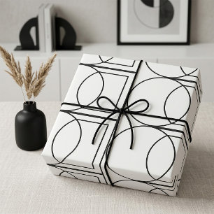 Papier Cadeau Art de cercle carré abstrait moderne