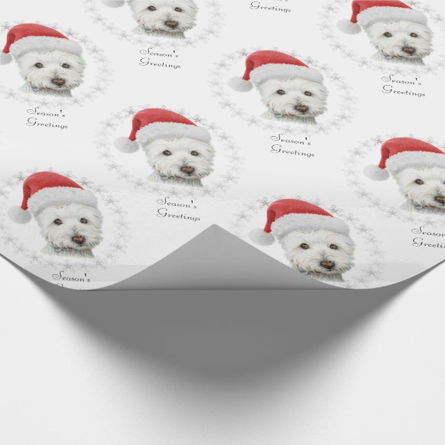 Papier Cadeau Art de chien de Westie de Noël (Coin)