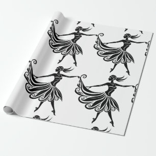Papier Cadeau Art de la silhouette de danseuse africaine Thunder