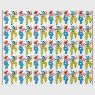 Papier Cadeau Art de personnage moderne en collage de cheval (Se