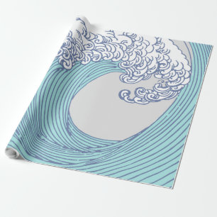 Papier Cadeau Art de vague de surf Ukiyo-e japonais vintage de l