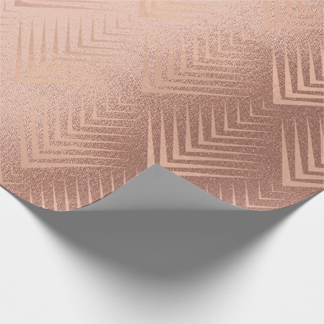 Papier Cadeau Art Déco Blush Rose Gold Elegant Géométrie minimal (Coin)