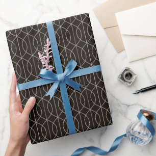 Papier Cadeau Art Déco Motif 10 - Espagnol gris sur noir