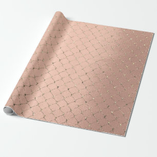 Papier Cadeau Art Déco Rose Gold Sepia Faux Gold Net