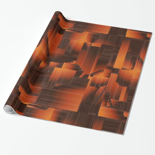 Papier Cadeau Art déco rouille (Déroulé)