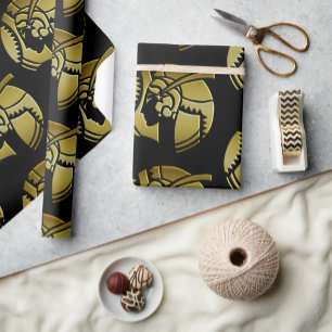 Papier Cadeau Art Déco vintage Or glamour des années 1920