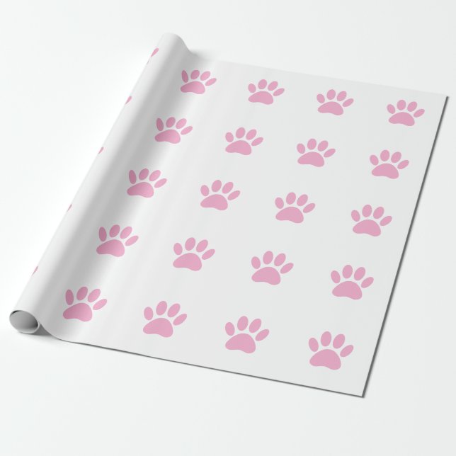 Papier Cadeau Art d'empreinte de patte de chien (Déroulé)