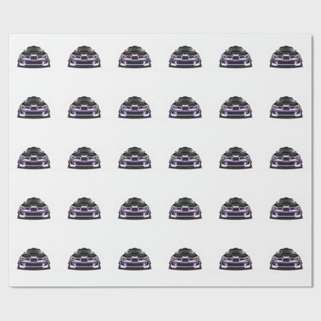 Papier Cadeau art dessinée à la main avec œil plissé violet (Plat)