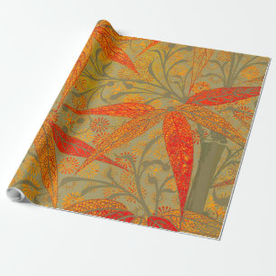 Papier Cadeau Art en bambou terrestre Vintage Imprimer orange