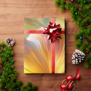 Papier Cadeau Art floral abstrait avec des pétales jaunes