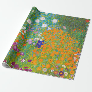 Papier Cadeau Art floral de cottage vintage de Gustav Klimt