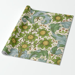 Papier Cadeau Art floral de William Morris Orchard Green