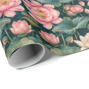 Papier Cadeau Art floral élégant décoratif de lotus