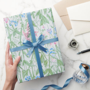 Papier Cadeau Art floral pastel de pois de senteur de William Mo