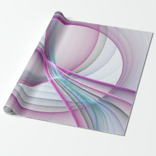 Papier Cadeau Art fractal abstrait coloré en mouvement moderne