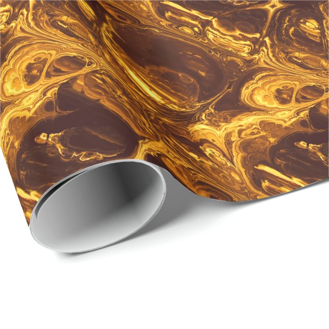 Papier Cadeau Art fractal incendie 1 (Coin rond)