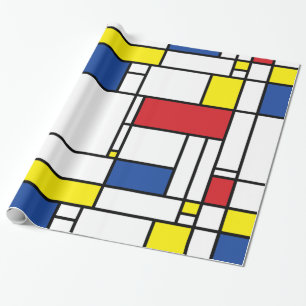 Papier Cadeau Art Moderne Géométrique Minimaliste De Stijl Mondr