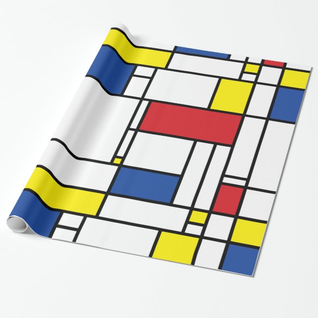 Papier Cadeau Art Moderne Géométrique Minimaliste De Stijl Mondr (Déroulé)