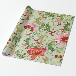 Papier Cadeau Art Nouveau Chinois Floral Vintage Chinoiserie