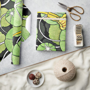 Papier Cadeau Art Nouveau Golden Yellow Nasturtium motif