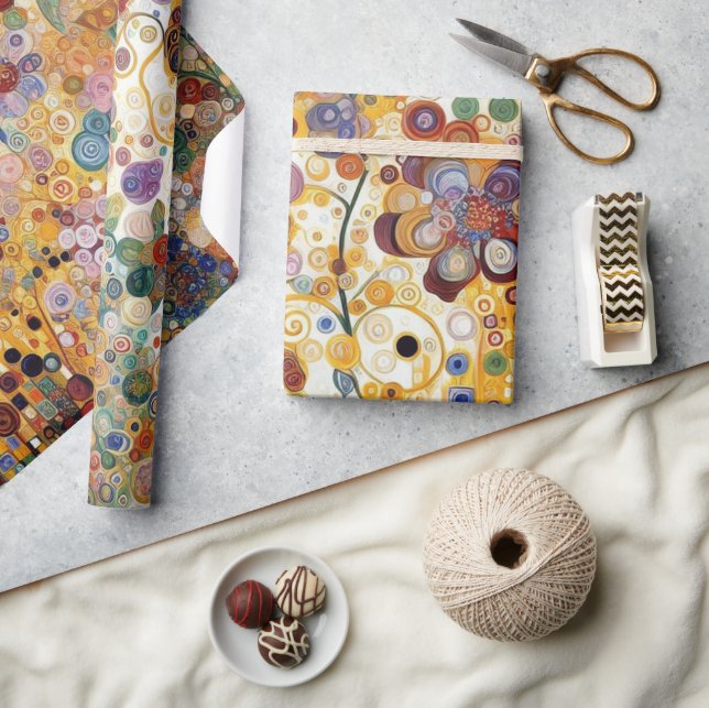 Papier Cadeau Art Nouveau Style Art Nouveau Art fin peinture flo (Artisanat)