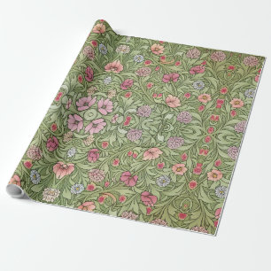Papier Cadeau Art Nouveau Victorien Inspiré Motif Floral