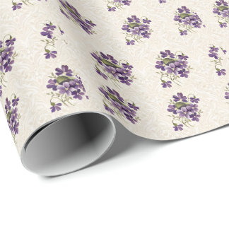 Papier Cadeau Art Nouveau Violet Floral Pattern – Vintage