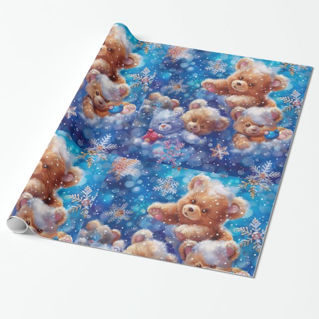 Papier Cadeau Art numérique Teddy Bear (Déroulé)