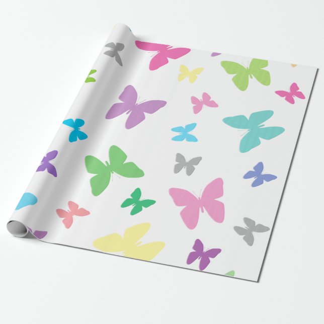 Papier Cadeau Art papillon coloré (Déroulé)