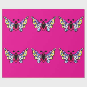 Papier Cadeau Art papillon folklorique moderne vibrant personnal