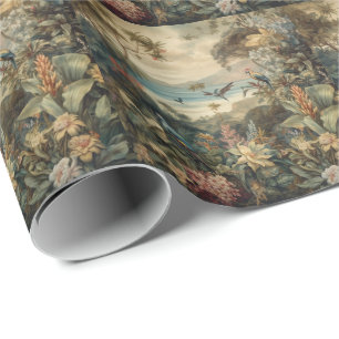 Papier Cadeau Art paradis botanique tropical vintage   Luxe