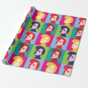 Papier Cadeau Art pop féminin rétro