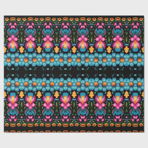 Papier Cadeau Art populaire floral moderne