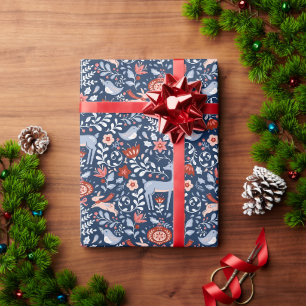 Papier Cadeau Art populaire ornements de Noël