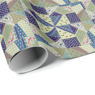 Papier Cadeau Art populaire polonais-Courtepointe en patchwork-A