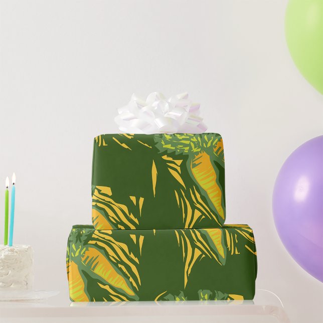 Papier Cadeau Art végétal coloré à la carotte frais (Créateur téléchargé)