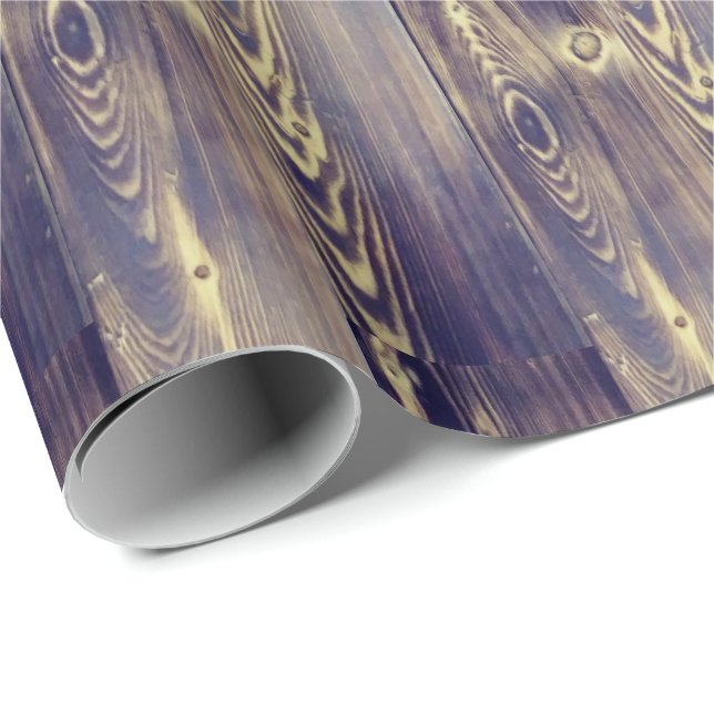 Papier Cadeau Art Woodgrain (Coin rond)