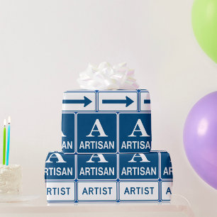 Papier Cadeau Artisan Studio Signer flèche directionnelle