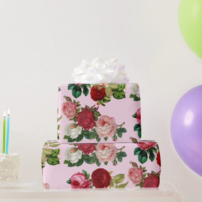 Papier Cadeau Artisanat de découpage de rose rose / botanique vi (Cadeaux de fête)